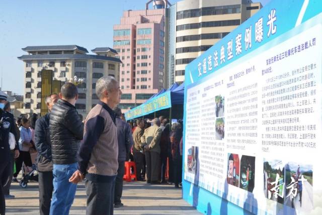 市民參觀交通安全知識圖片展。張曉欣 攝